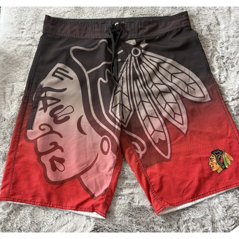 NFL board shorts size 38 Washington redskins theme draw string surfing beach